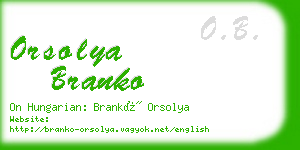 orsolya branko business card